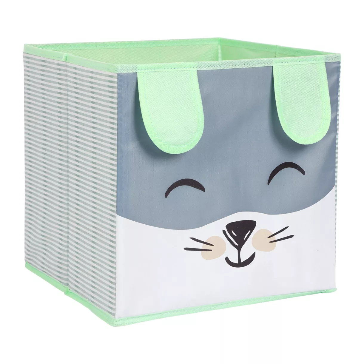 eminza Panier de rangement enfant (29 x 29 cm) Lapin Vert