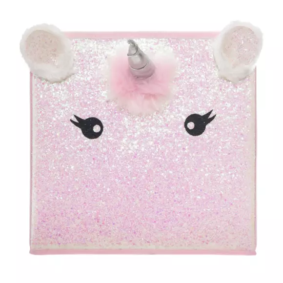 Eminza Panier De Rangement Enfant (29 X 29 Cm) Licorne Rose