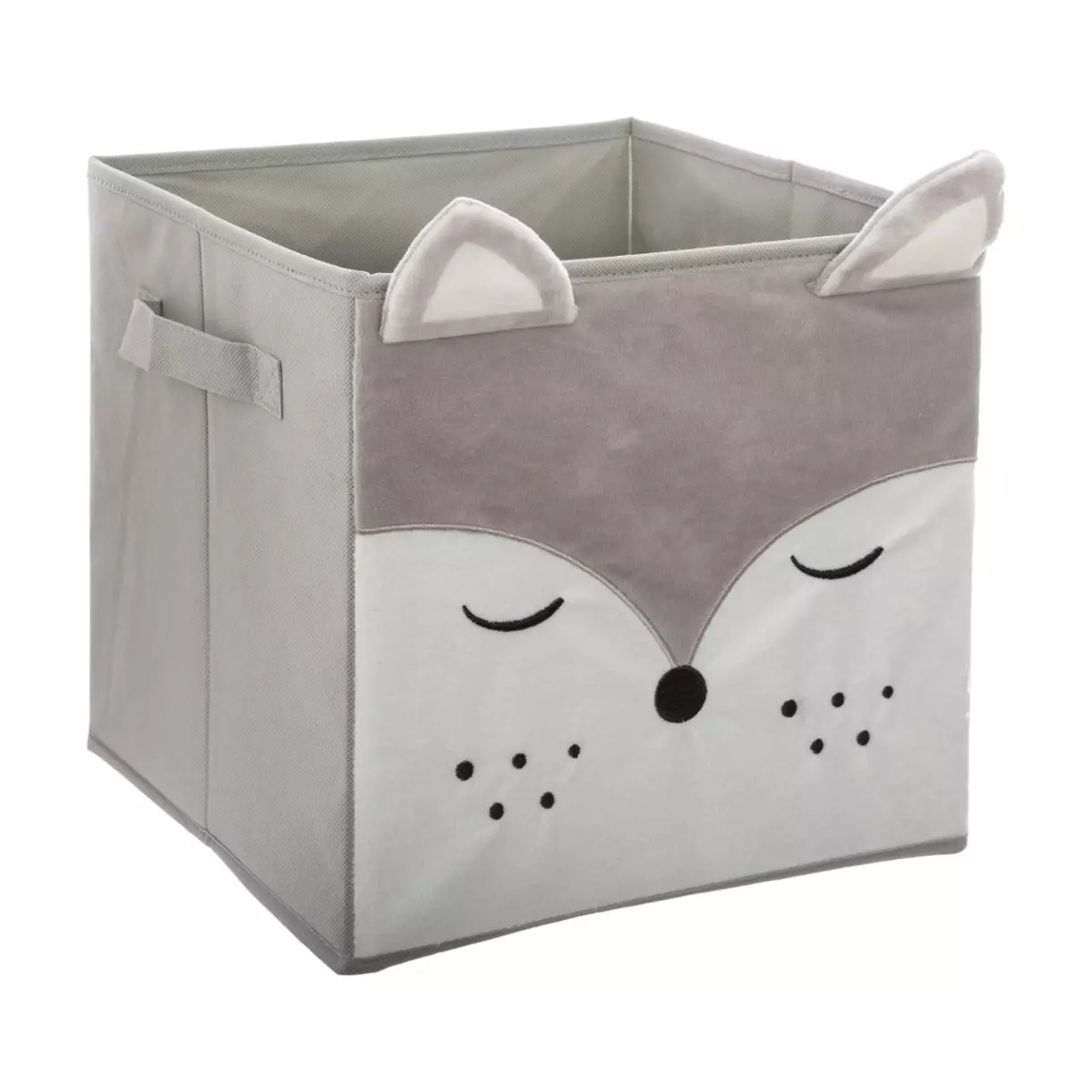 eminza Panier de rangement enfant (29 x 29 cm) Renard Gris