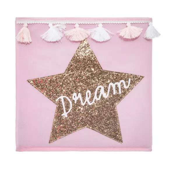 Eminza Panier De Rangement Enfant (29 X 29 Cm) Sequin Dream Rose