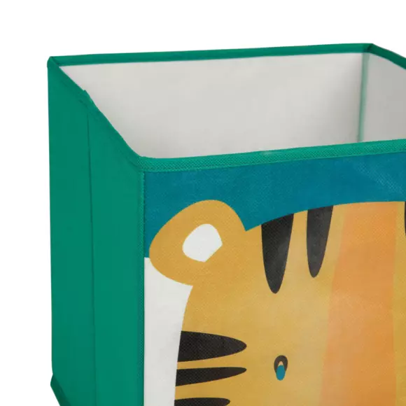 Eminza Panier De Rangement Enfant (29 X 29 Cm) Tigre Vert