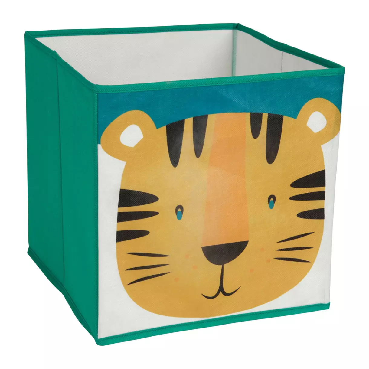 eminza Panier de rangement enfant (29 x 29 cm) Tigre Vert