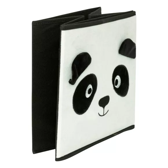 Eminza Panier De Rangement Enfant Velours (29 X 29 Cm) Panda Noir