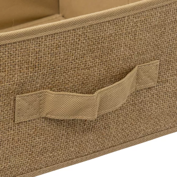 Eminza Panier De Rangement Jute (31 X 31 X 15 Cm) Naro Beige