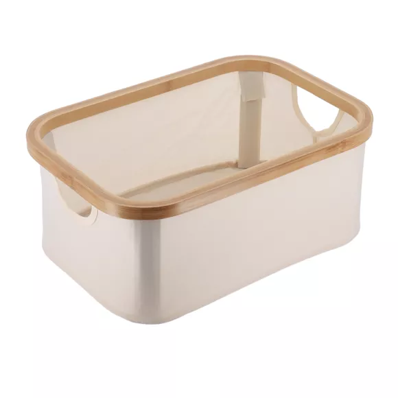 Eminza Panier De Rangement Pliable (L38 X H16 Cm) Purebamboo Ecru