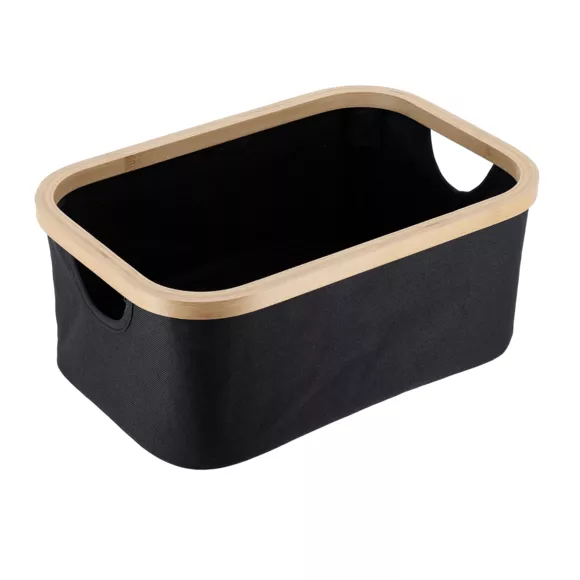 Eminza Panier De Rangement Pliable (L38 X H6 Cm) Purebamboo Noir