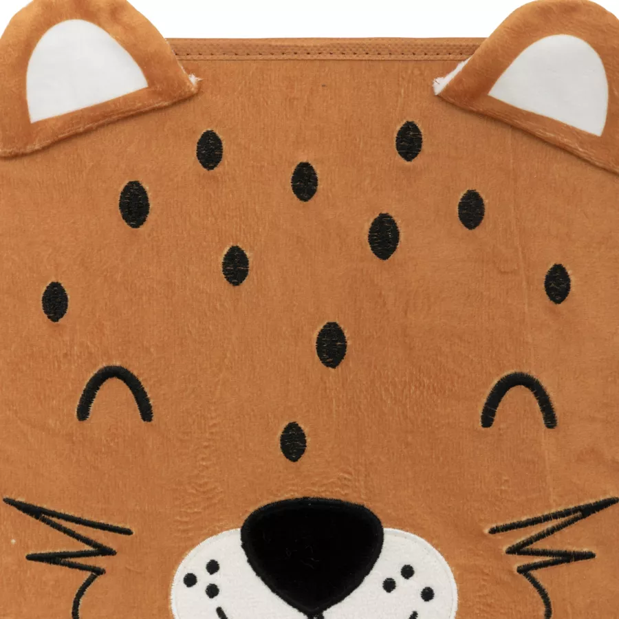 Eminza Panier De Rangement Pliant Velours Enfant (29 X 29 Cm) Léo Marron