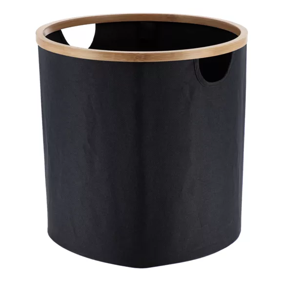 Eminza Panier De Rangement Rond Et Pliable Purebamboo Noir