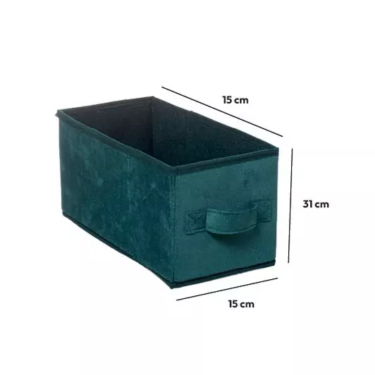 Eminza Panier De Rangement Velours (15 X 31 Cm) Lia Bleu