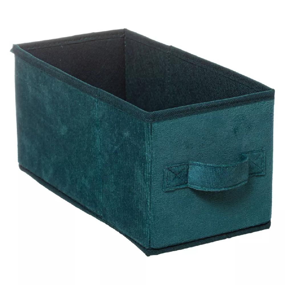 eminza Panier de rangement velours (15 x 31 cm) Lia Bleu