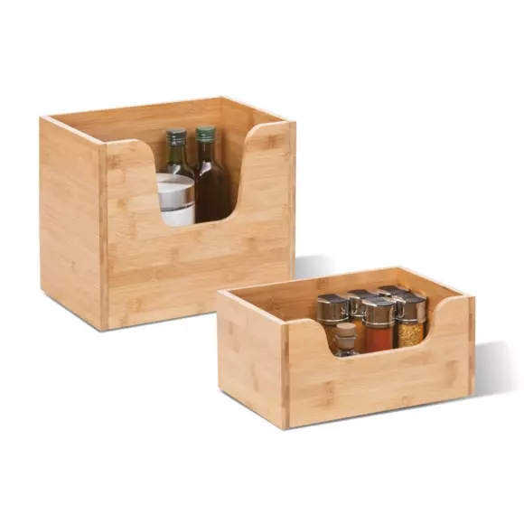Eminza Panier En Bambou Empilable (31 X 21 Cm) Siao Naturel