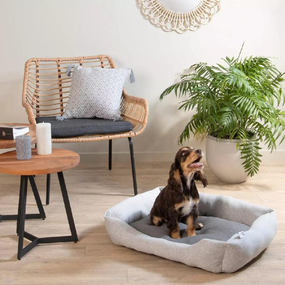 eminza Panier ovale pour chat et chien Graphène L55 cm Gris