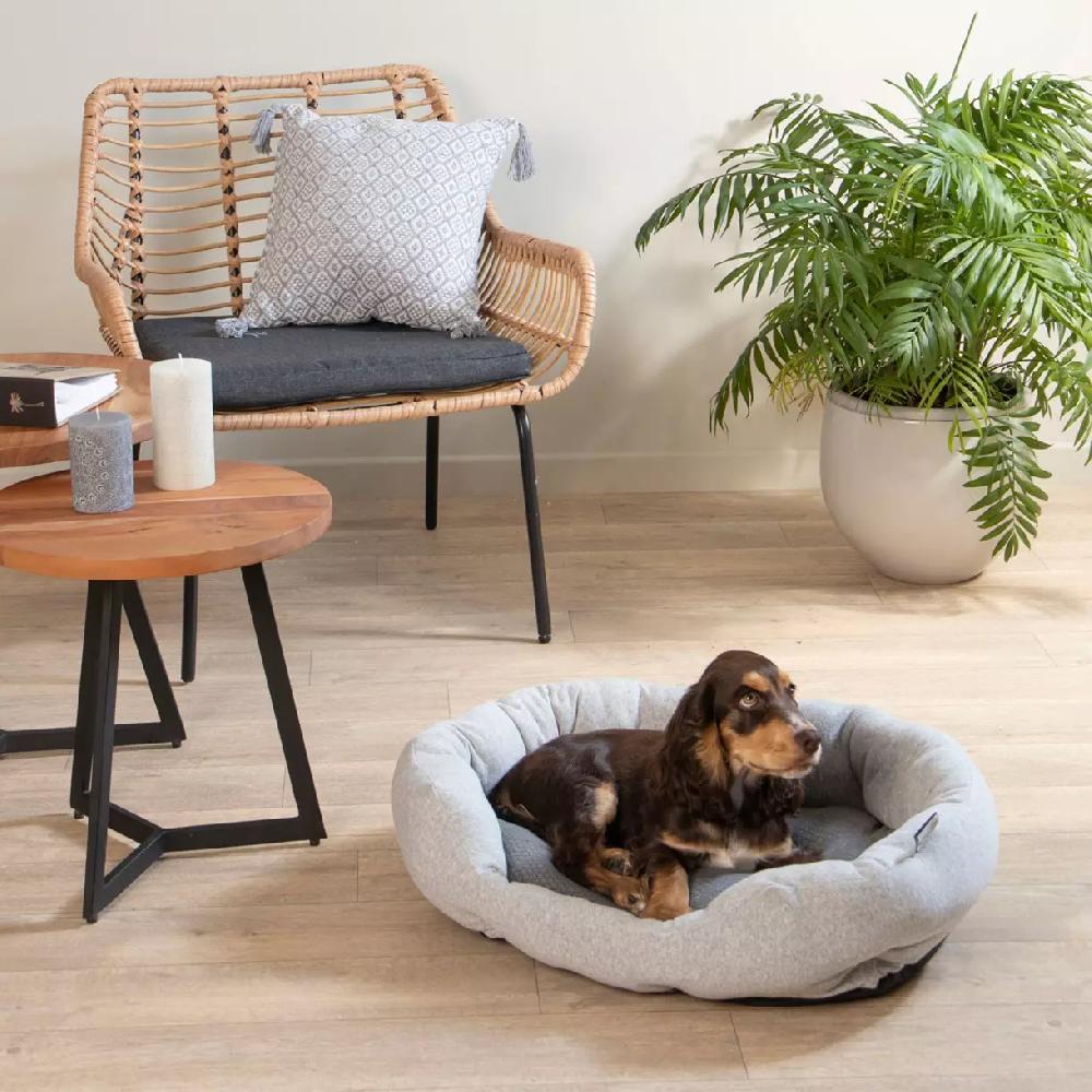 eminza Panier ovale pour chat et chien Graphène L60 cm Gris