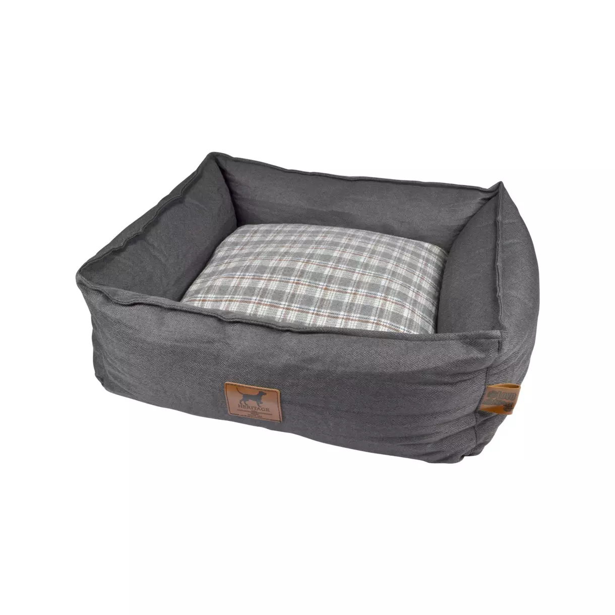 eminza Panier rectangle pour chat et chien Héritage L55 cm Gris