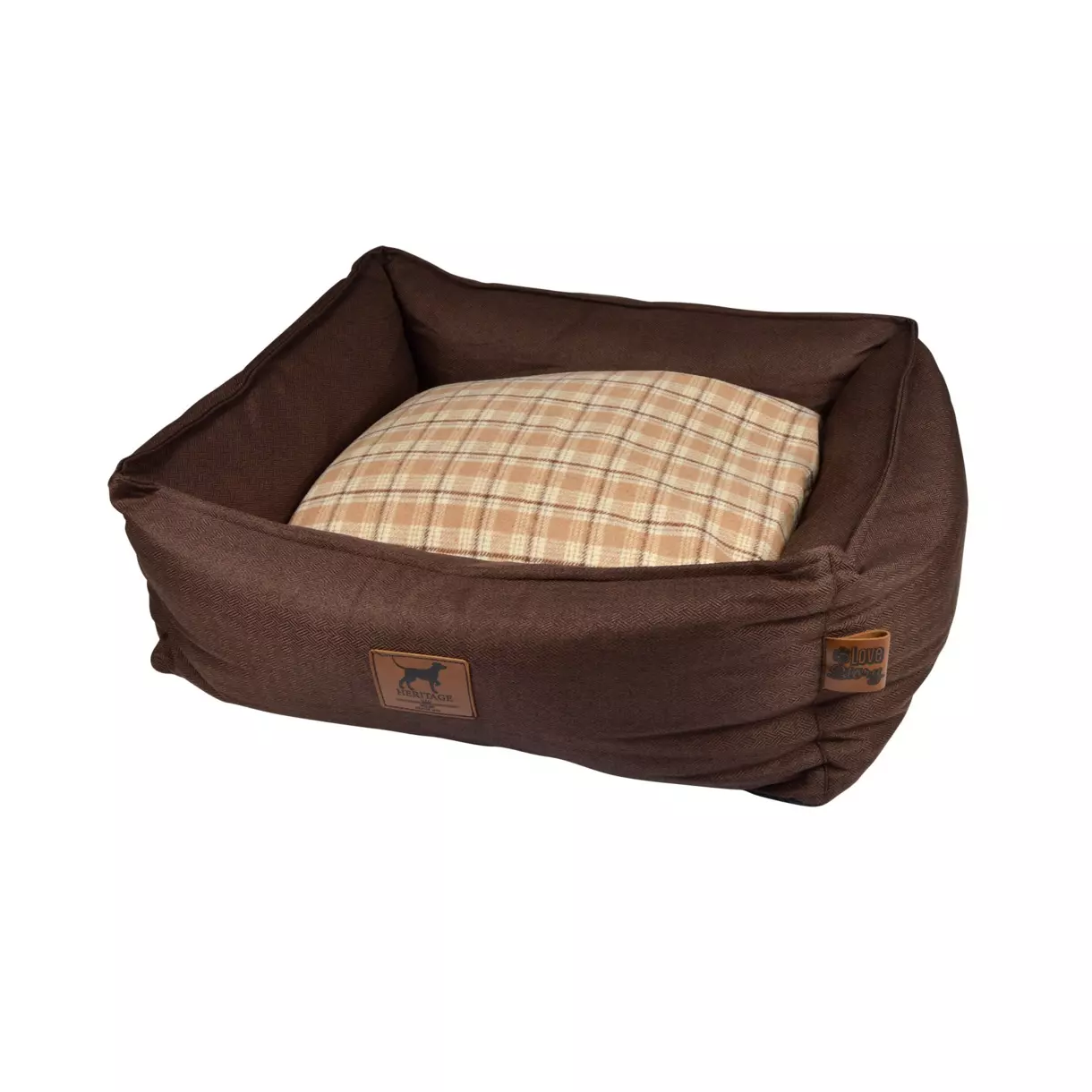 eminza Panier rectangle pour chat et chien Héritage L55 cm Noisette