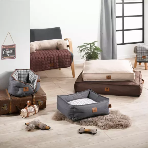 Eminza Panier Rectangle Pour Chat Et Chien Héritage L75 Cm Noisette