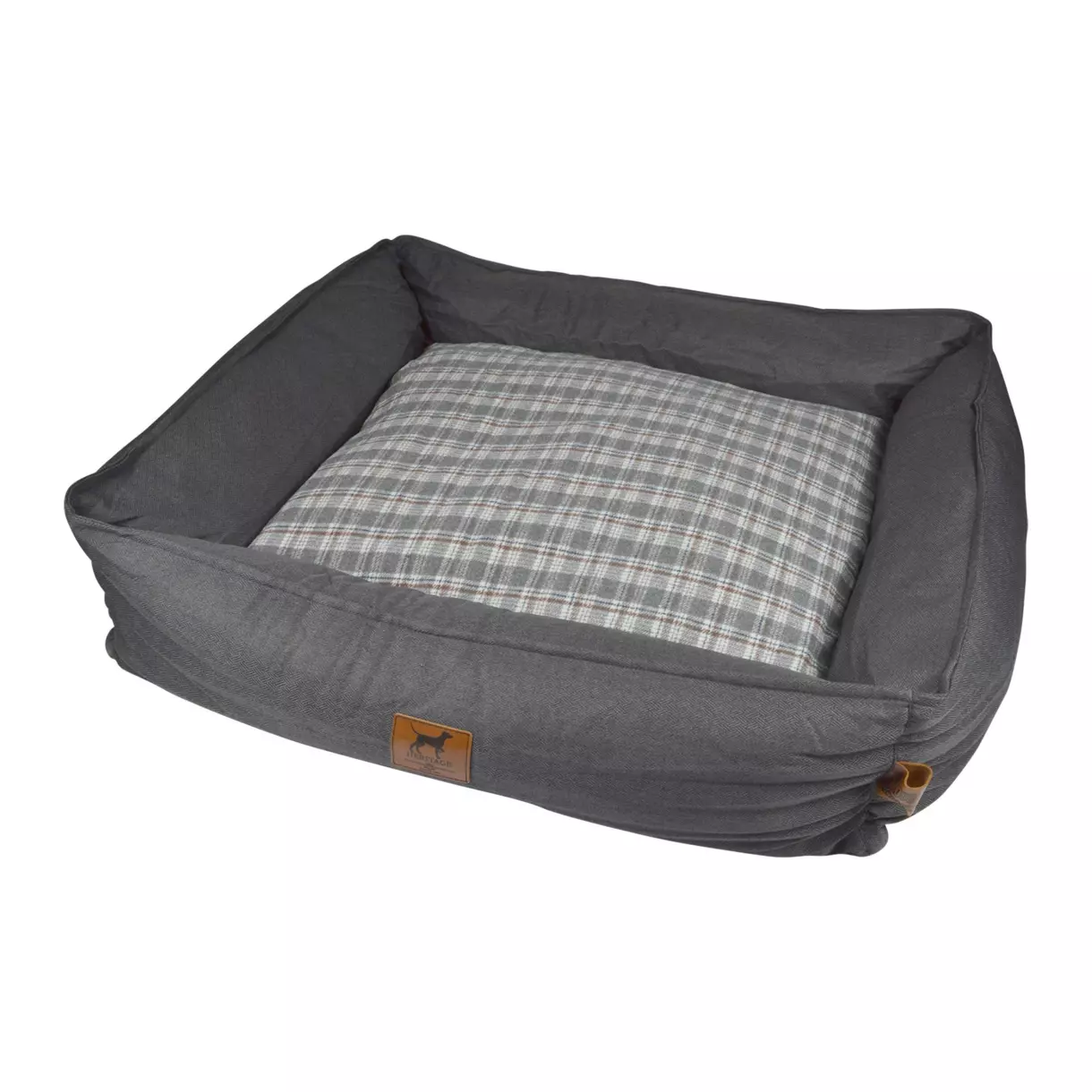 eminza Panier rectangle pour chat et chien Héritage L75 cm Gris