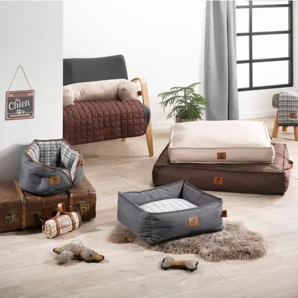 Eminza Panier Rond Pour Chat Et Chien Heritage D40 Cm Gris