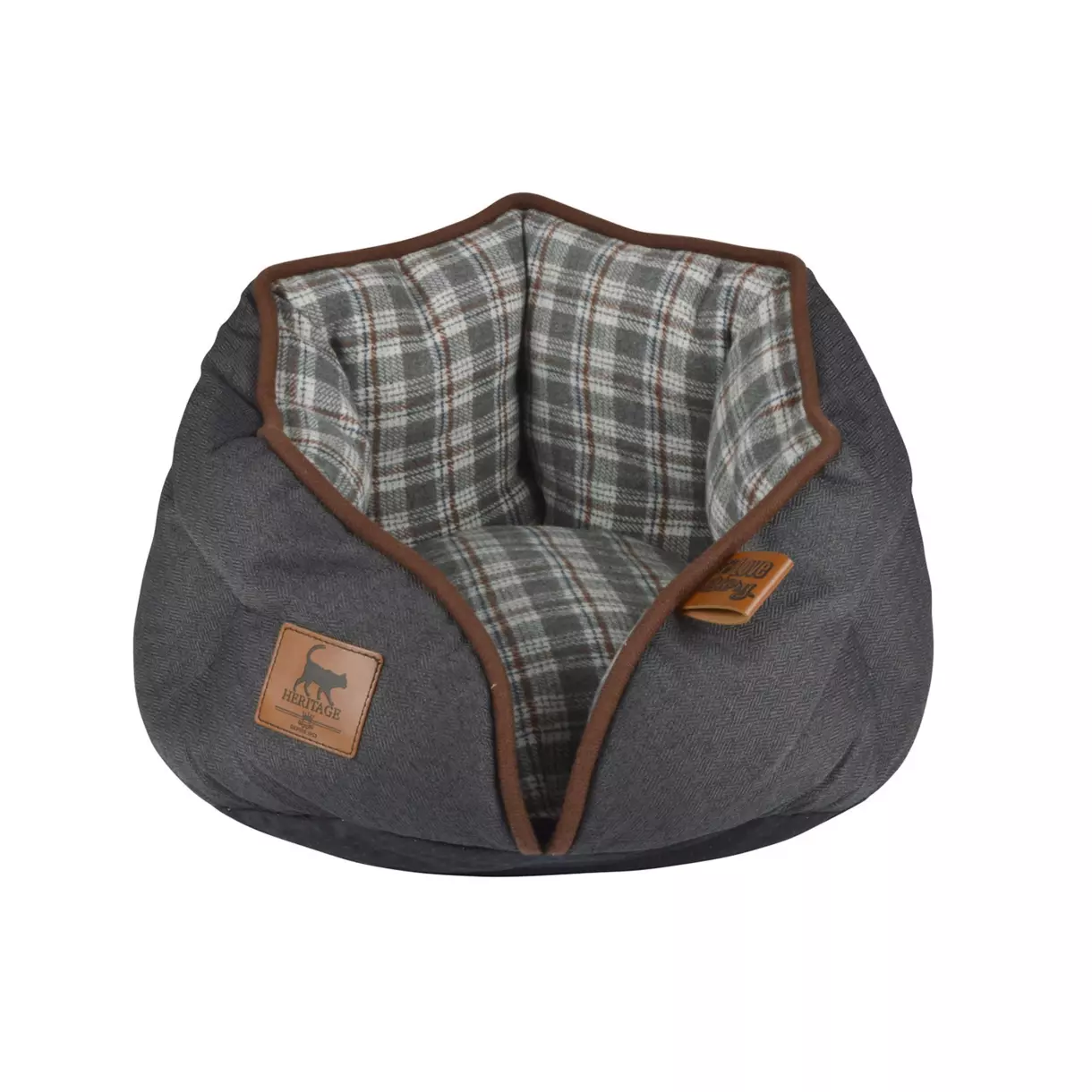 eminza Panier rond pour chat et chien Heritage D40 cm Gris