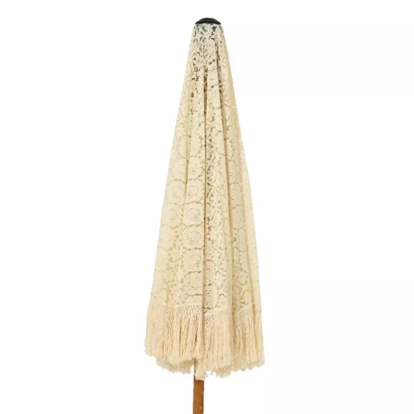 Eminza Parasol De Jardin Rond à Franges (D2 M) Isy Dentelle Beige