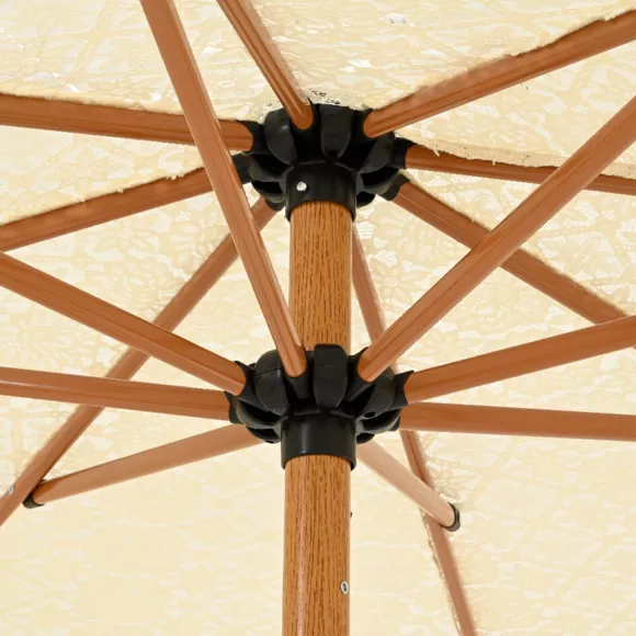 Eminza Parasol De Jardin Rond à Franges (D2 M) Isy Dentelle Beige