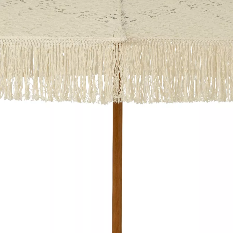 Eminza Parasol De Jardin Rond à Franges (D2 M) Isy Dentelle Beige