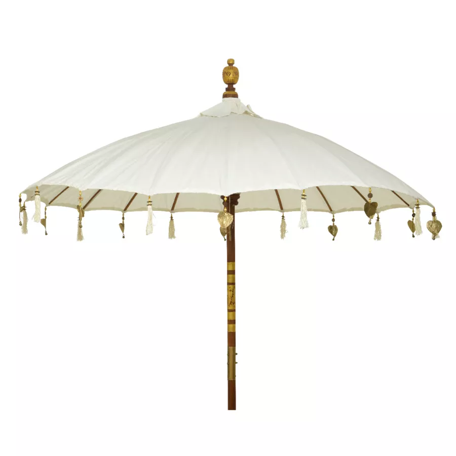 Eminza Parasol De Jardin Rond Avec Ornements (D2 M) Cuzco Blanc Cassé