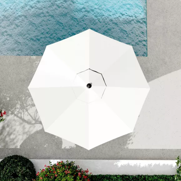 Eminza Parasol Rond Aluminium (D3 5 M) Yucatan Gris Et Blanc