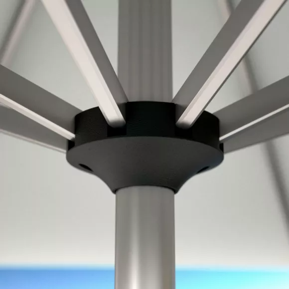 Eminza Parasol Rond Aluminium (D3 5 M) Yucatan Gris Et Blanc