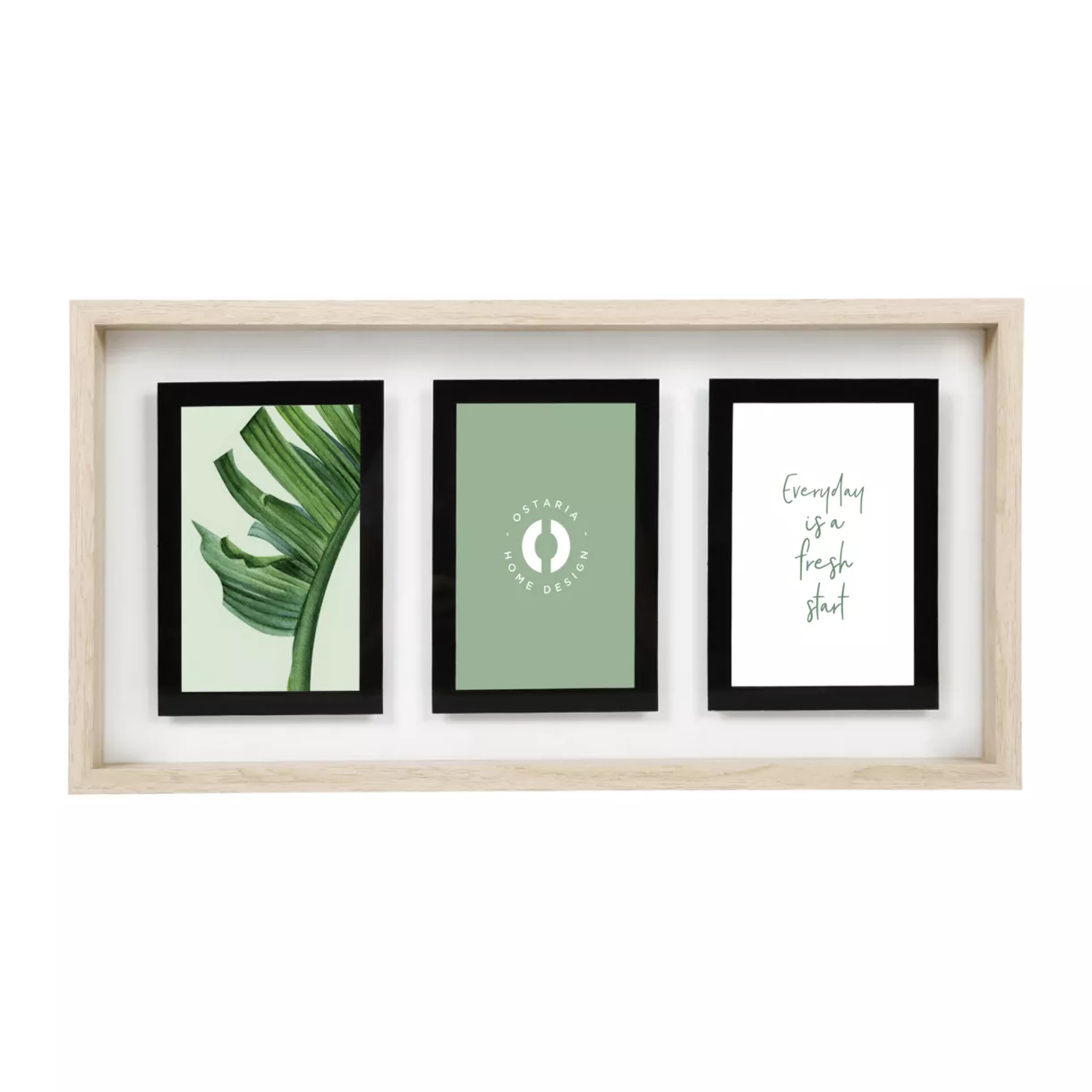 eminza Pêle-mêle mural 3 photos (47 x 23 5 cm) Néo Beige