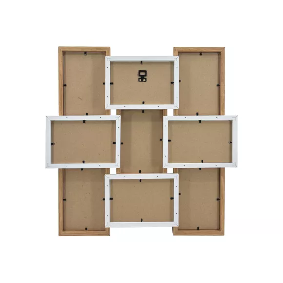 Eminza Pêle-mêle Mural 9 Photos Bois (H45 Cm) Zola Beige