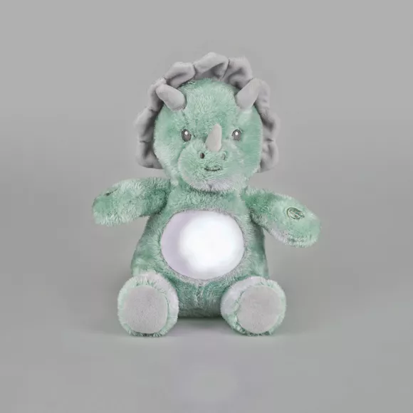 Eminza Peluche Veilleuse Et Musicale Bébé Dino Verte