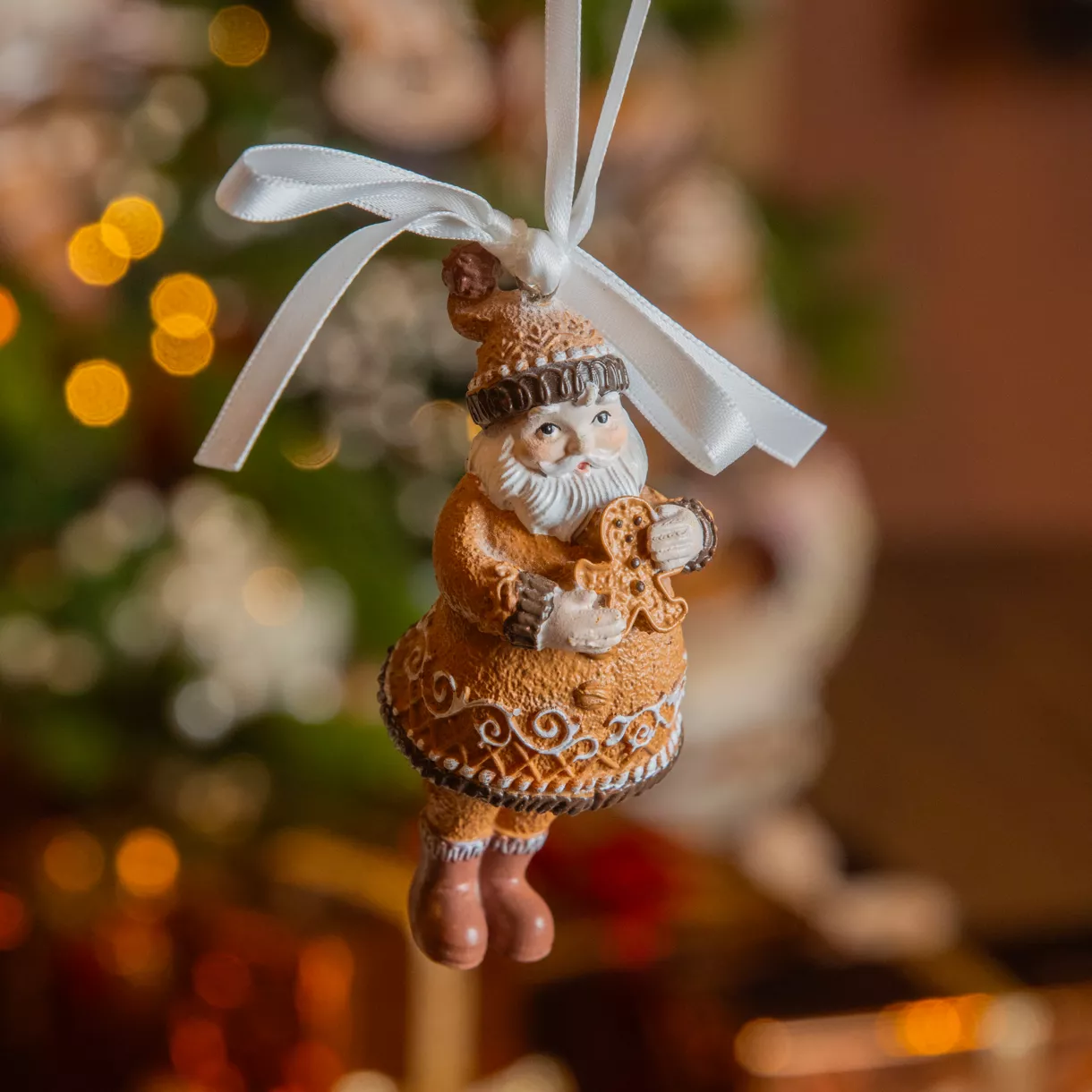 eminza Père Noël à suspendre (H9 cm) Klaus en Pain dépices