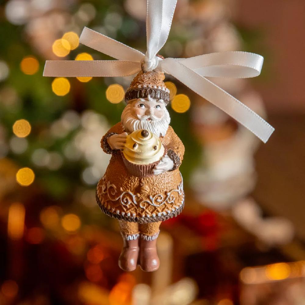 eminza Père Noël à suspendre (H9 cm) Nikolas en Pain dépices