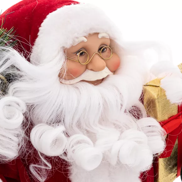 Eminza Père Noël Déco Traditionnel Velours (H45 Cm) Félix Et Cadeaux