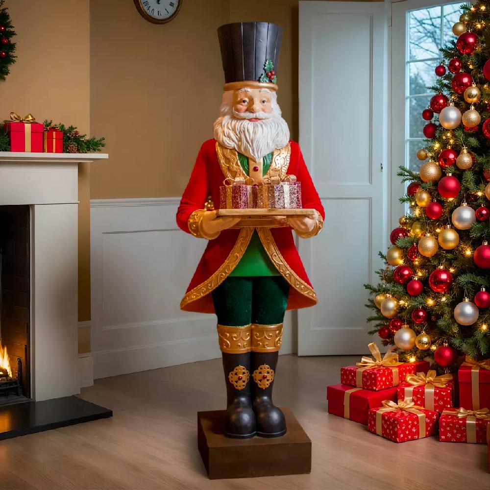 eminza Père Noël Géant (H175 cm) Gabriel costumé Rouge