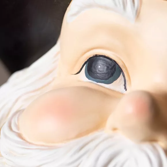 Eminza Père Noël Géant Sur Piles (H166 Cm) Klaus Et Sa Lanterne Illuminée