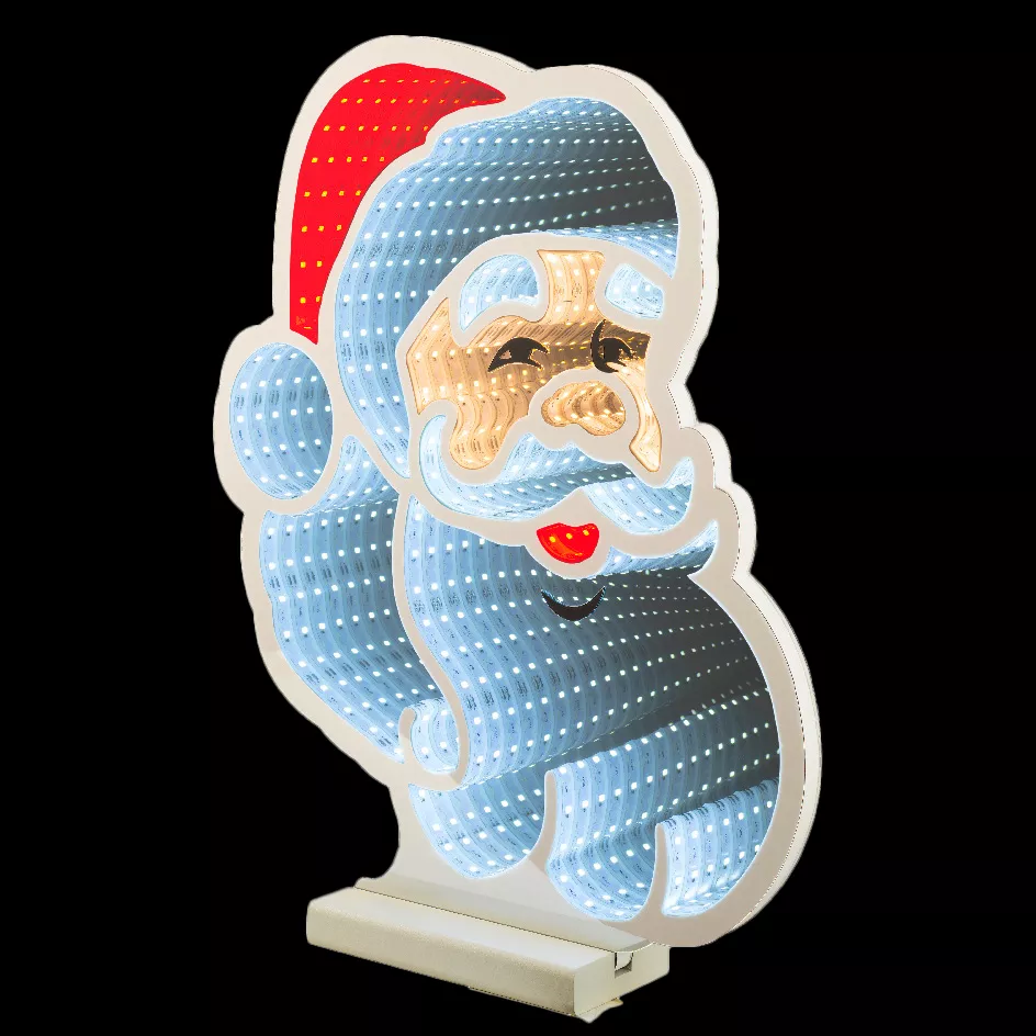 eminza Père Noël lumineux 192 LED (H30 cm) Infinity Blanc froid/multicolore