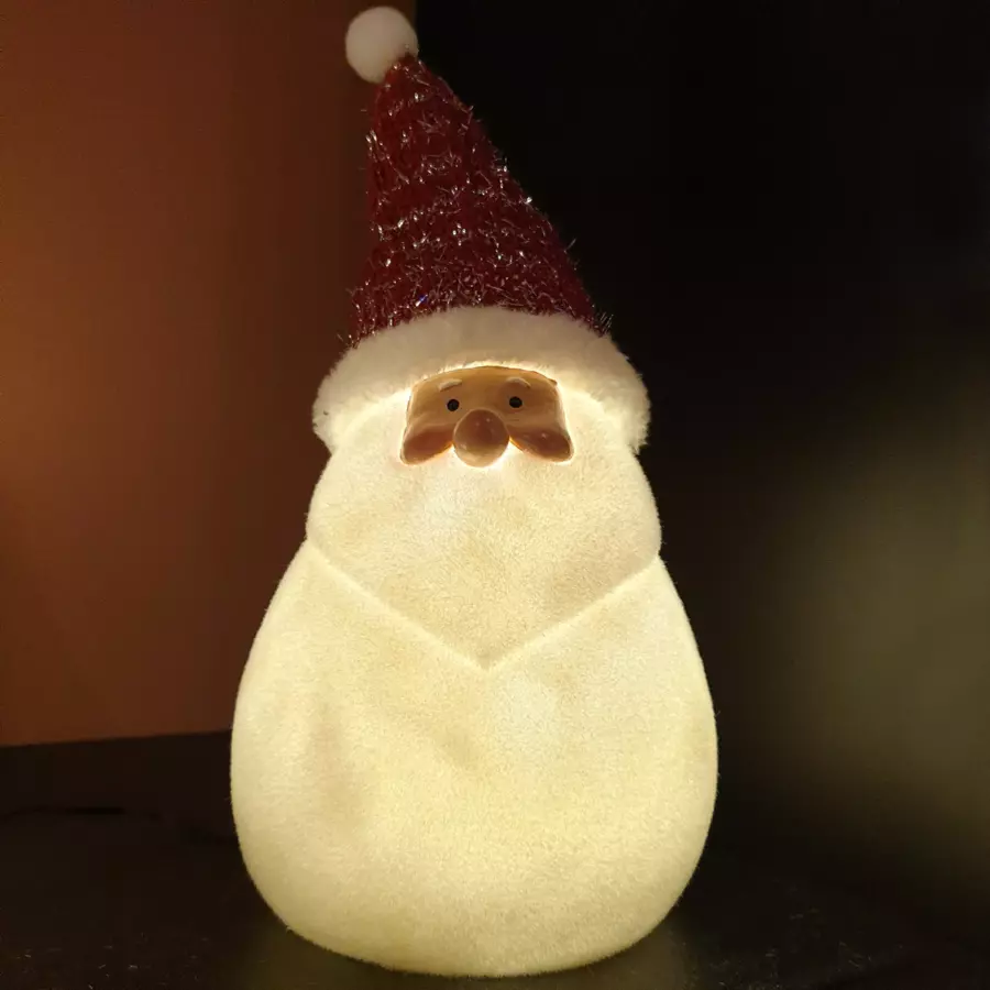 Eminza Père Noël Lumineux à Piles 4 LED (H31 Cm) Ennry Blanc Chaud