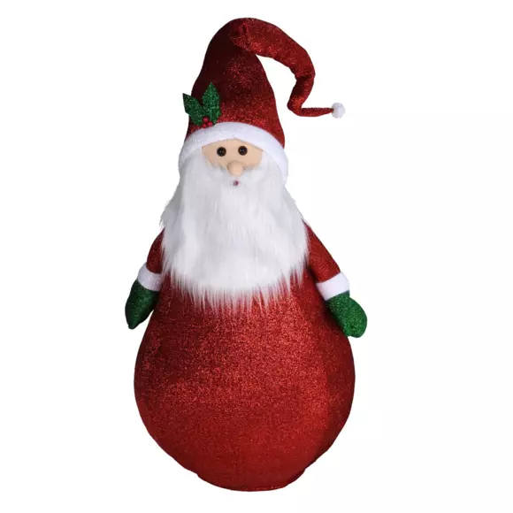 Eminza Père Noël Lumineux à Piles (H140 Cm) Pliable Rouge