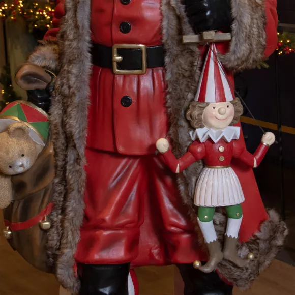 Eminza Père Noël Traditionnel Géant (H166 Cm) Klaus Et Les Cadeaux