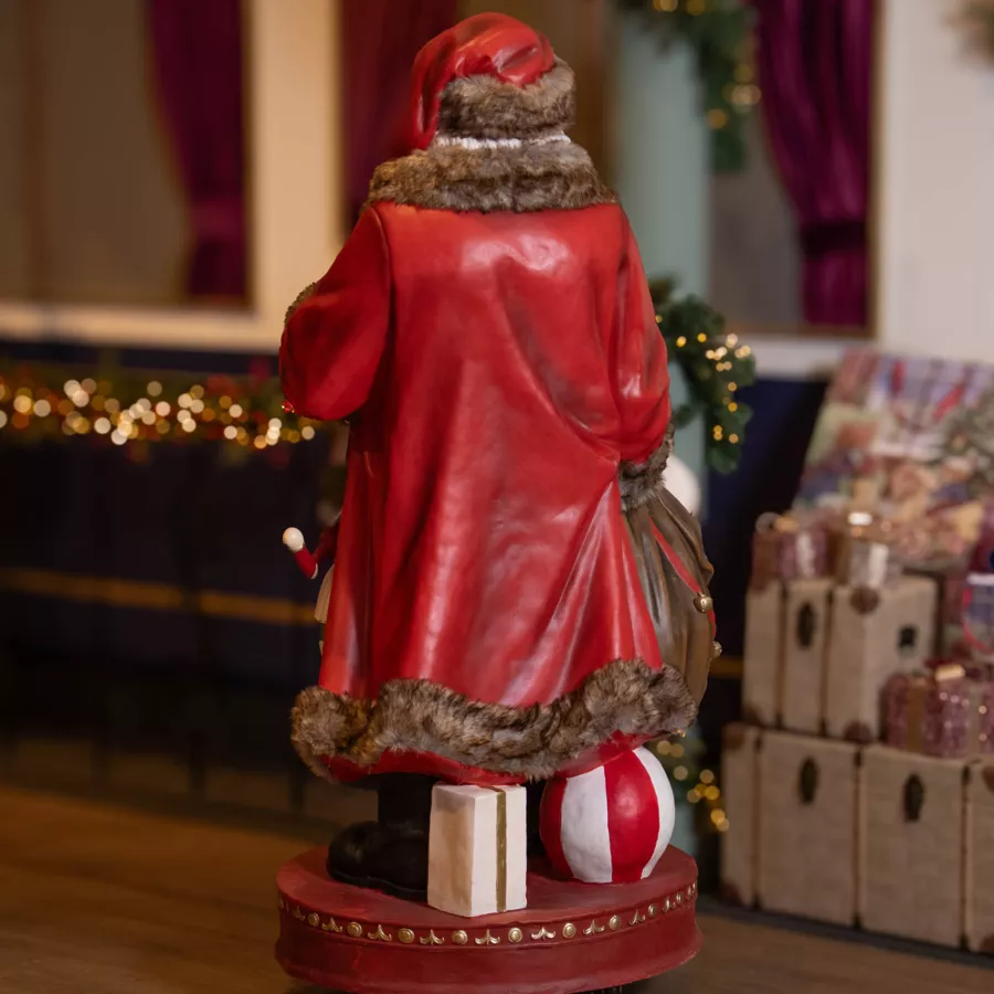 Eminza Père Noël Traditionnel Géant (H166 Cm) Klaus Et Les Cadeaux