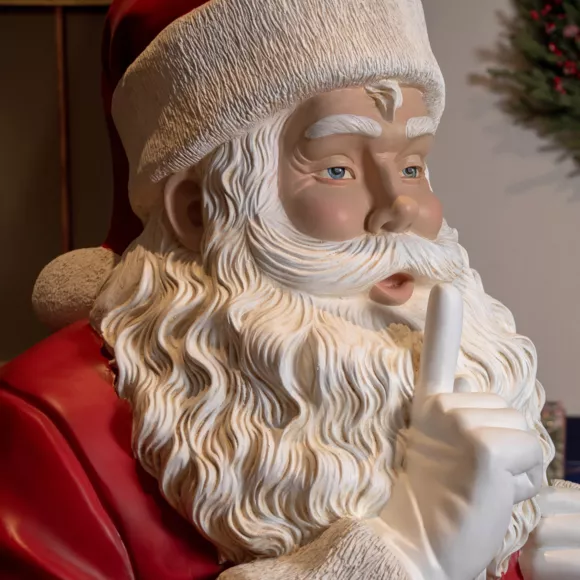 Eminza Père Noël Traditionnel Géant (H182 Cm) Klaus Silence J'arrive