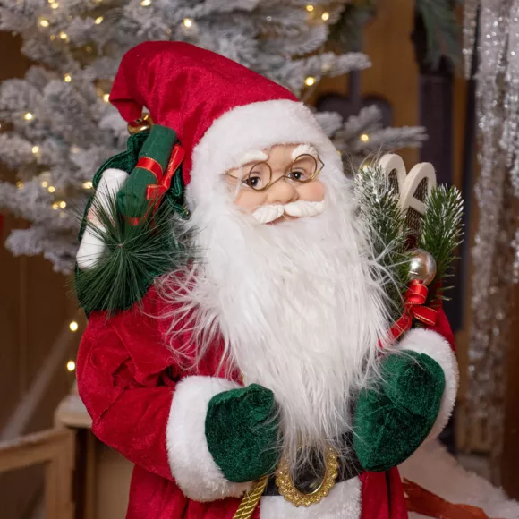 Eminza Père Noël Traditionnel (H60 Cm) Emile En Raquette