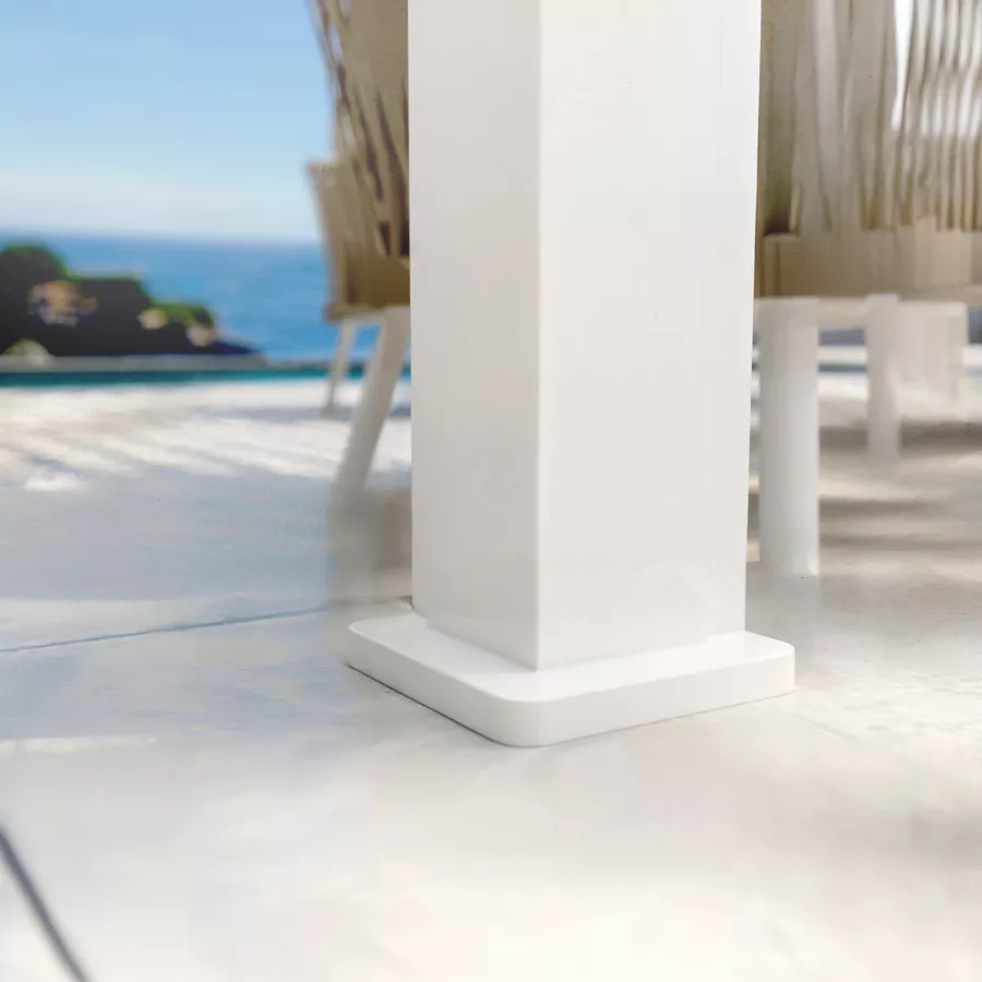 Eminza Pergola Bioclimatique Autoportée Motorisée Aluminium Et LED (3 X 3 M) Blanc