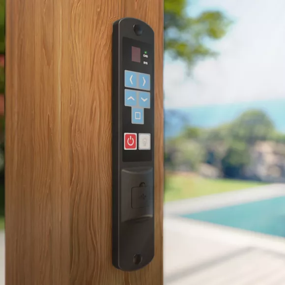 Eminza Pergola Bioclimatique Autoportée Motorisée Aluminium Et LED (3 X 3 M) Bois