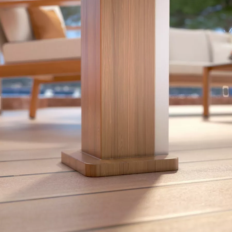 Eminza Pergola Bioclimatique Autoportée Motorisée Aluminium Et LED (3 X 4 M) Bois