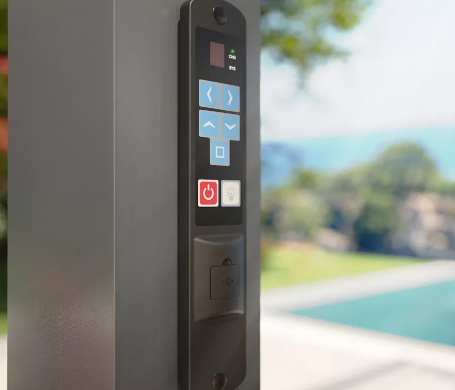 Eminza Pergola Bioclimatique Autoportée Motorisée Aluminium Et LED (3 X 6 M) Gris Anthracite