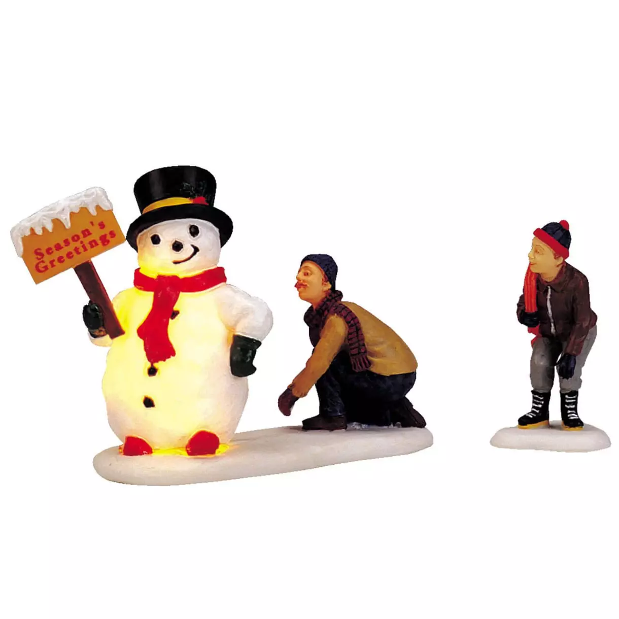 eminza Personnages Lemax à piles Hello Frosty lumineux