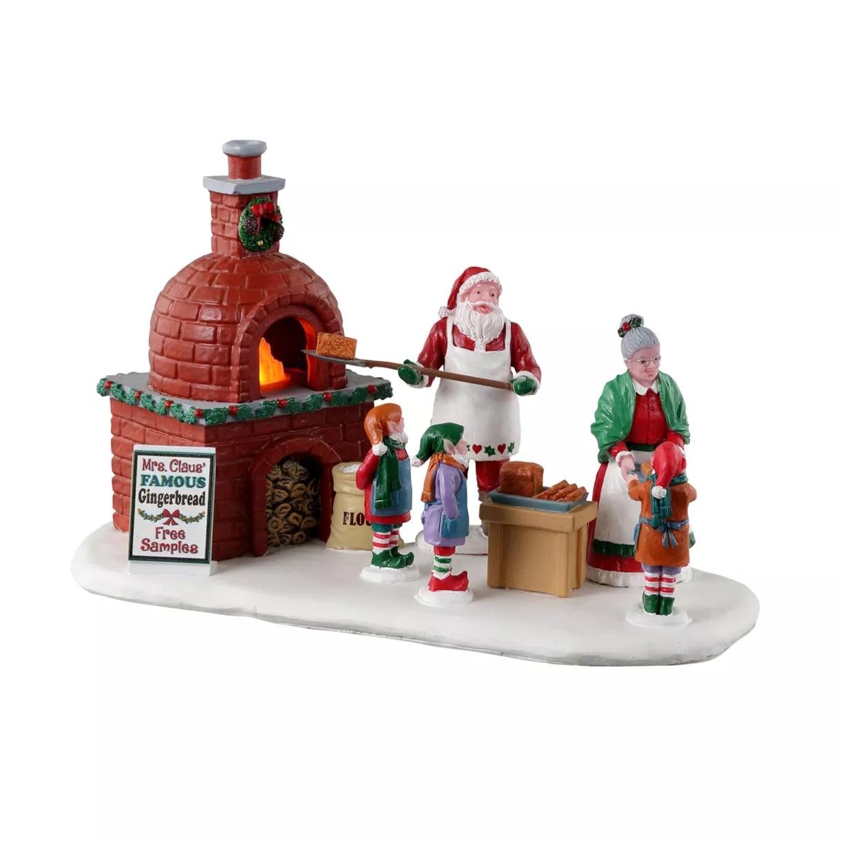 eminza Personnages Lemax à piles Le gâteau de Mère Noël